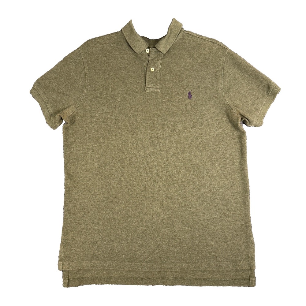 Mens Polo Ralph Lauren Polo Shirt Custom Fit Sz L Color Warm Gray